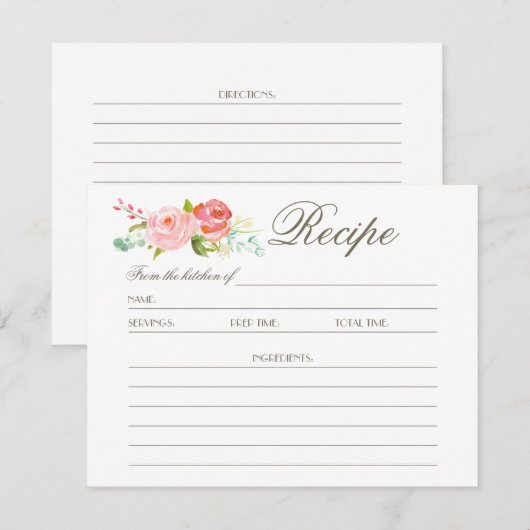 Rose | Rezept Card (Vorne/Hinten)