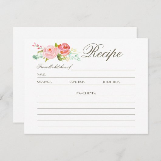 Rose | Rezept Card (Vorne/Hinten)