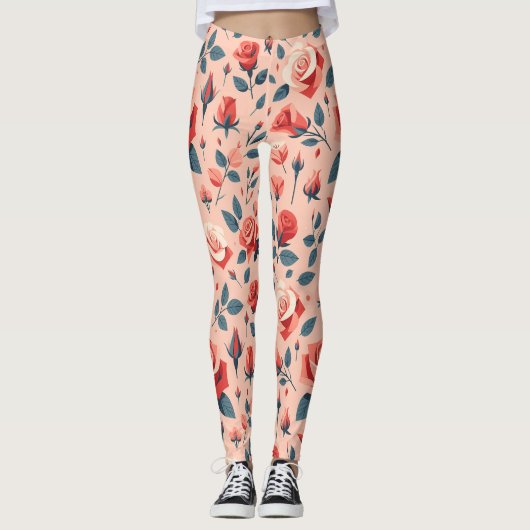 Rose Rhapsody Muster Leggings (Vorderseite)