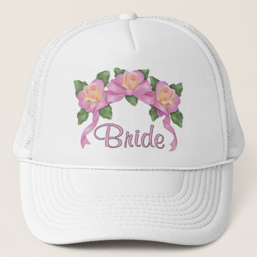 Rose Ribbon Wedding - Bride Truckerkappe (Vorderseite)
