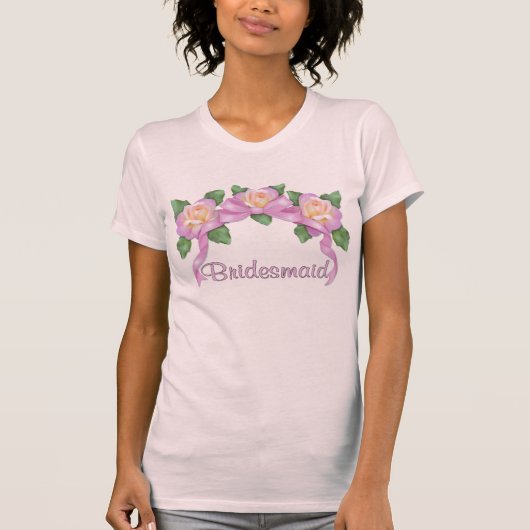 Rose Ribbon Wedding - Bridesmaid T-Shirt (Vorderseite)