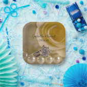 Rose, Ring und Perlen Hochzeit Pappteller (Party)