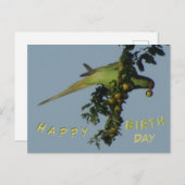 Rose-Ringed Parakeet zum Geburtstag Postkarte (Vorne/Hinten)