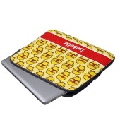 Rose-Ringelsittich / Gelbmännchen Laptopschutzhülle (Vorne Knopf)