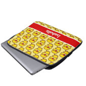 Rose-Ringelsittich / Lutino-Männchen Laptopschutzhülle (Vorne Knopf)