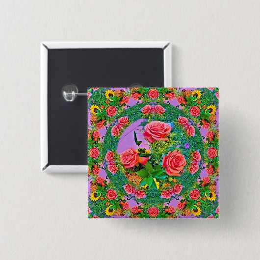 Rose Rings Button (Vorne & Hinten)