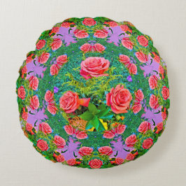 Rose Rings Rundes Kissen