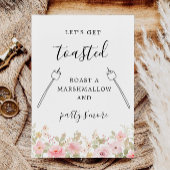 Rose Roast a Marshmallow und Party S'more Bar Sign Einladung