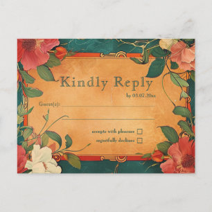 🌹 Rose Romance: Art Nouveau Pracht Postkarte