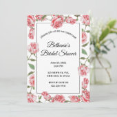 Rose & Romantik: Brautparty Einladung (Stehend Vorderseite)