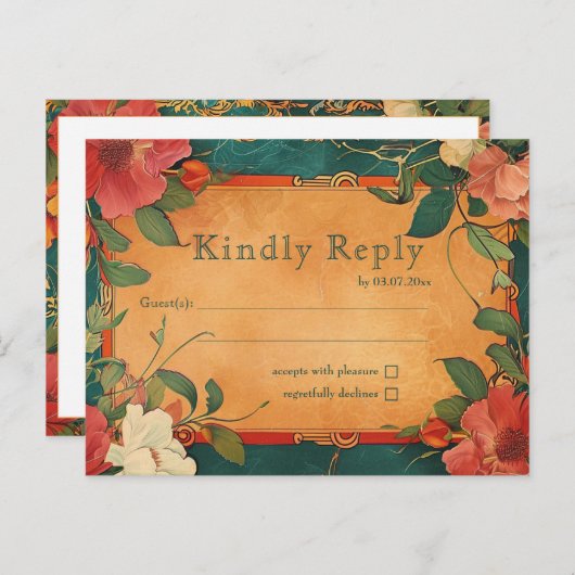 🌹 Rose Romantik: Jugendstil-Plendor Postkarte (Vorne/Hinten)