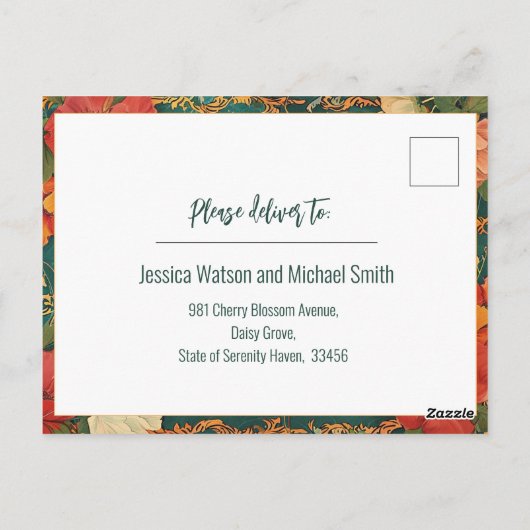 🌹 Rose Romantik: Jugendstil-Plendor Postkarte (Rückseite)