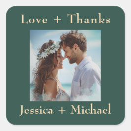 🌹 Rose Romantik: Jugendstil-Plendor Quadratischer Aufkleber