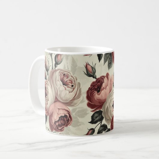 Rose romantisch kaffeetasse (Vorderseite Links)