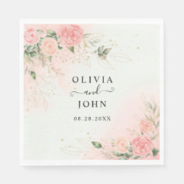 Rose Romantische Aquarellfarben Hochzeitsrosa Serviette