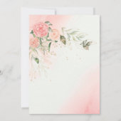 Rose Romantische Wasserfarbe Hochzeitsrosa F019 Einladung (Rückseite)