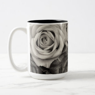 Rose Romantisches Foto aus schwarz-weiß Zweifarbige Tasse