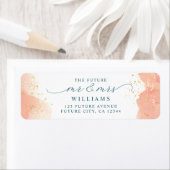 Rose Rosa Aquarell Gold Rücksendeadresse (Insitu)