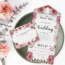 Rose Rosa Aquarellfarben Blume Hochzeit im Herbst