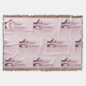 Rose Rosa Ballettschuhe mit Ihren Initialen/Monogr Decke (Vorderseite)