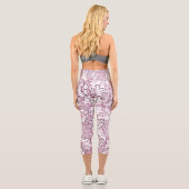 Rose Rosa Barock Verzierte Foliage Capri Leggings (Rückseite)