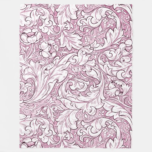 Rose Rosa Barock Verzierte Foliage Fleecedecke (Vorderseite)