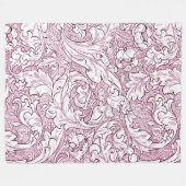 Rose Rosa Barock Verzierte Foliage Fleecedecke (Vorderseite (Horizontal))