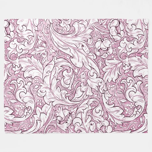 Rose Rosa Barock Verzierte Foliage Fleecedecke (Vorderseite (Horizontal))