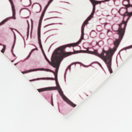 Rose Rosa Barock Verzierte Foliage Fleecedecke (Ecke)