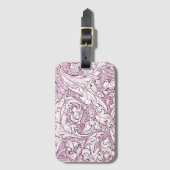 Rose Rosa Barock Verzierte Foliage Gepäckanhänger (Vorderseite Vertikal)