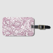Rose Rosa Barock Verzierte Foliage Gepäckanhänger (Vorderseite (Horizontal))