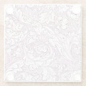 Rose Rosa Barock Verzierte Foliage Glasuntersetzer (Rückseite)