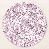 Rose Rosa Barock Verzierte Foliage Runder Pappuntersetzer (Vorderseite)