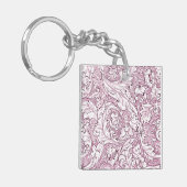 Rose Rosa Barock Verzierte Foliage Schlüsselanhänger (Vorderseite links)