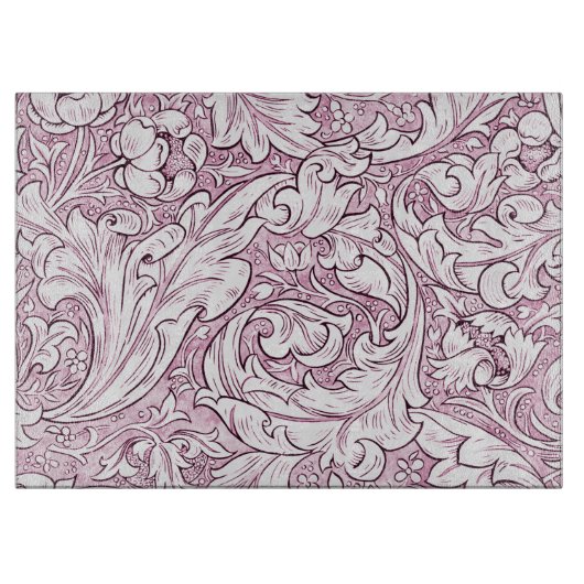 Rose Rosa Barock Verzierte Foliage Schneidebrett (Vorderseite)