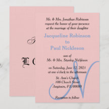 Rose Rosa blaue Pastellfarben Monogramm