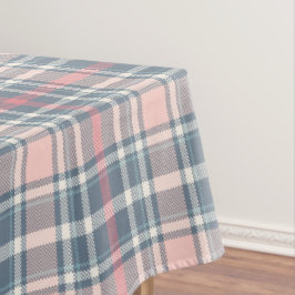 Rose, Rosa, Blauer und Weißer Tartan Kariert Tischdecke