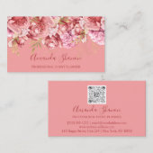 Rose Rosa Blume Eventplaner QR CODE Visitenkarte (Vorne/Hinten)