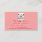 Rose Rosa Blume Eventplaner QR CODE Visitenkarte (Rückseite)