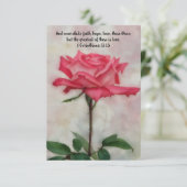 Rose Rosa Blume Glaubensbibliothekskarte Dankeskarte (Stehend Vorderseite)