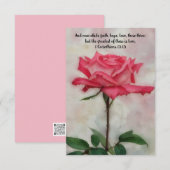 Rose Rosa Blume Glaubensbibliothekskarte Dankeskarte (Vorne/Hinten)