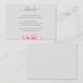 Rose Rosa Blume Grau florales Hochzeitshotel Detai Begleitkarte (Vorne/Hinten)