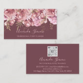 Rose Rosa Blume Logo-Event-Plan QRCODE Visitenkarte (Vorne/Hinten)