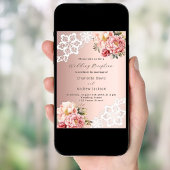 Rose Rosa Blumen Premium Hochzeitsempfang Einladung