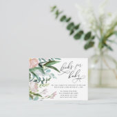 Rose Rosa Blumenbücher für Baby Enc Begleitkarte (Stehend Vorderseite)