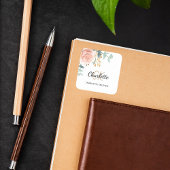 Rose Rosa Blumengrün Quadratischer Aufkleber