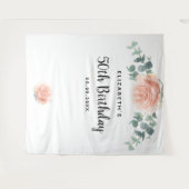 Rose Rosa Blütenblättriger Eukalyptus Wandteppich (Vorderseite (Horizontal))