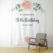 Rose Rosa Blütenblättriger Eukalyptus Wandteppich (Beispiel)