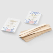 Rose Rosa Blütengoldminimale Dusty Blue Wedding Fächer (Non-assembled)