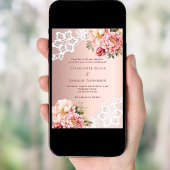 Rose Rosa Blütenhochzeit Einladung